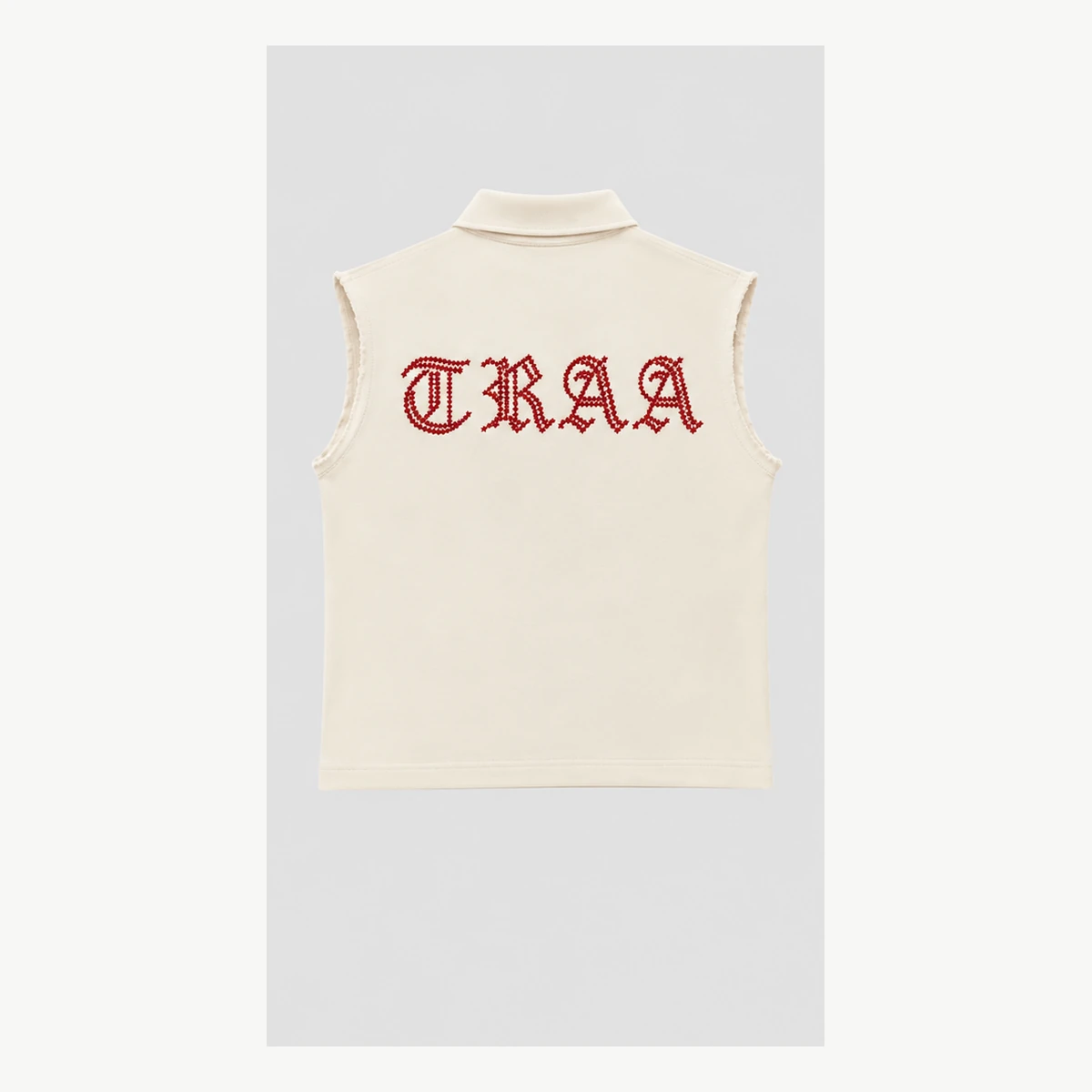 Traa Sleeveless Polo — Cream / Red — alternate view