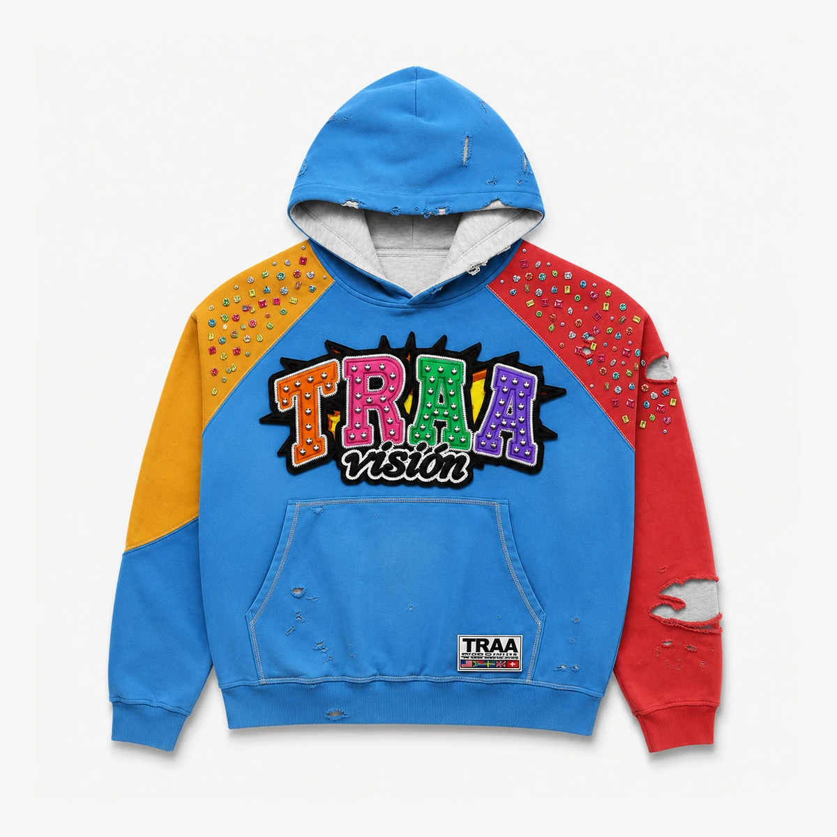 Traa Vision Studded Hoodie — Blue